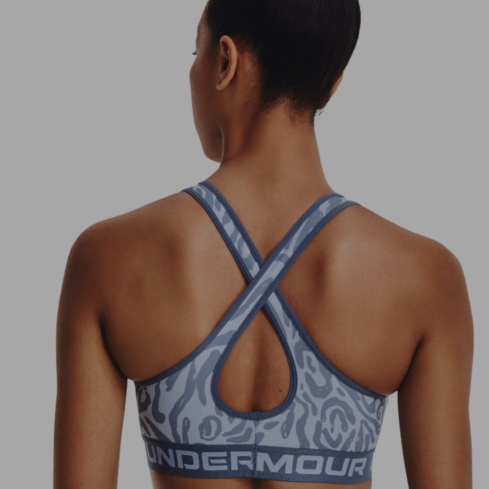 Under armour mid crossback printed sports bra